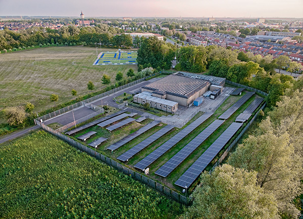 birds eye view of data center building